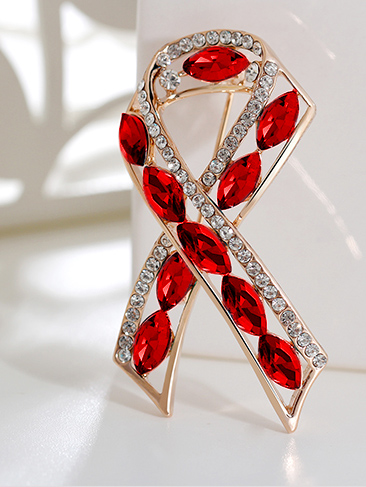 Exclusive Red Ribbon Pin